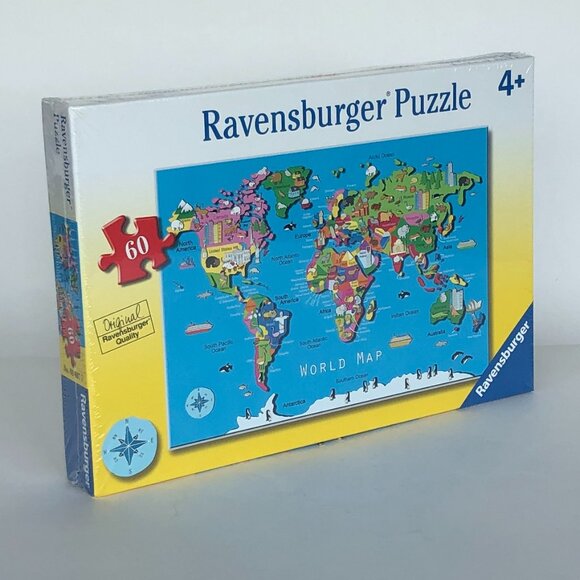 New sealed Ravensburger- 60 Piece Puzzle - World Map Children Puzzle - Picture 13 of 16